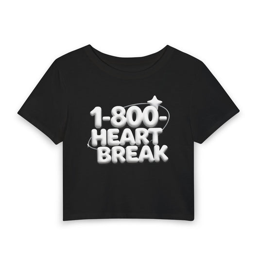 1-800-HEARTBREAK Baby Tee - Y2K Graphic Fitted Top