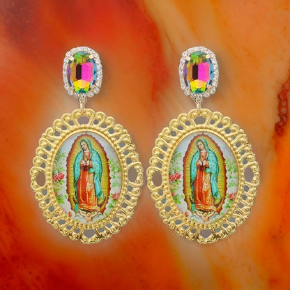 Guadalupe Glow Gold Ornate Earrings