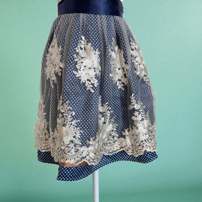 Blue Floral Lace Dirndl Dress Freya