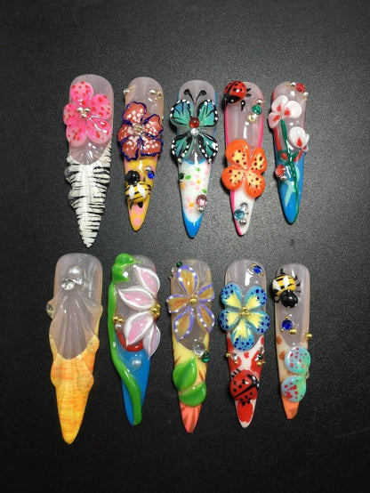 Garden Party press-on nails full set
