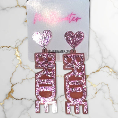 Blushing Bride Sparkle Dangle Earrings