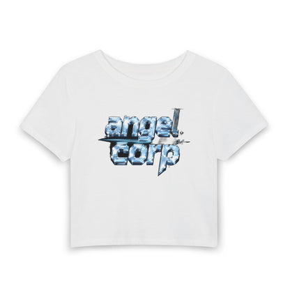 angelcorp Ice Chrome Baby Tee - Y2K Graphic Fitted Top