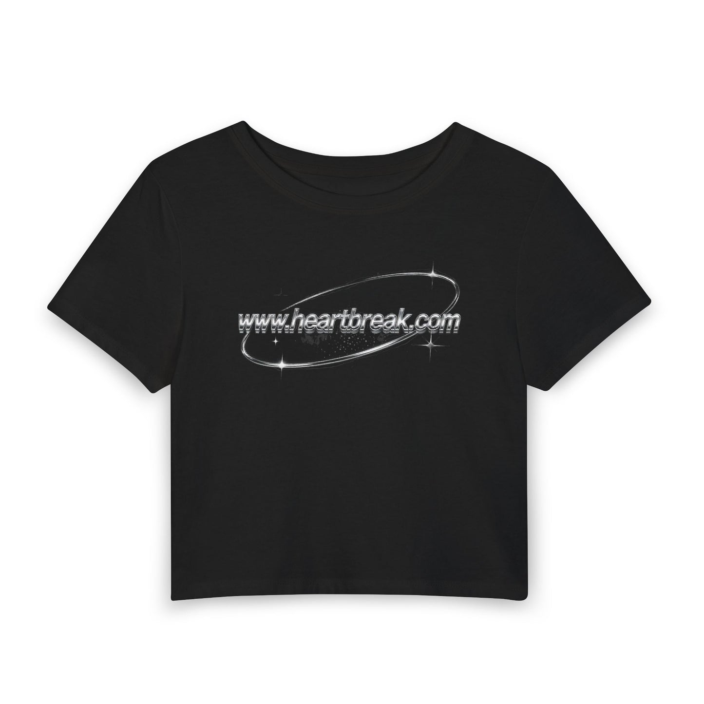 www.heartbreak.com Chrome Orbit Baby Tee - Y2K Graphic Fitted Top