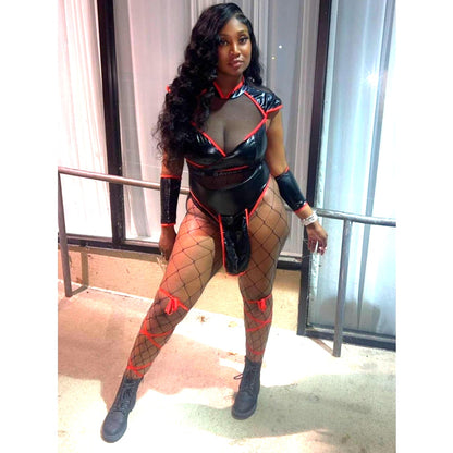 Sexy Ninja Halloween Costume - Black Warrior Outfit Set