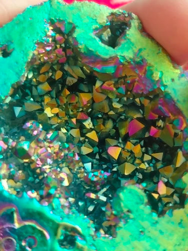 Customer photo - close up of the druzy crystal pocket