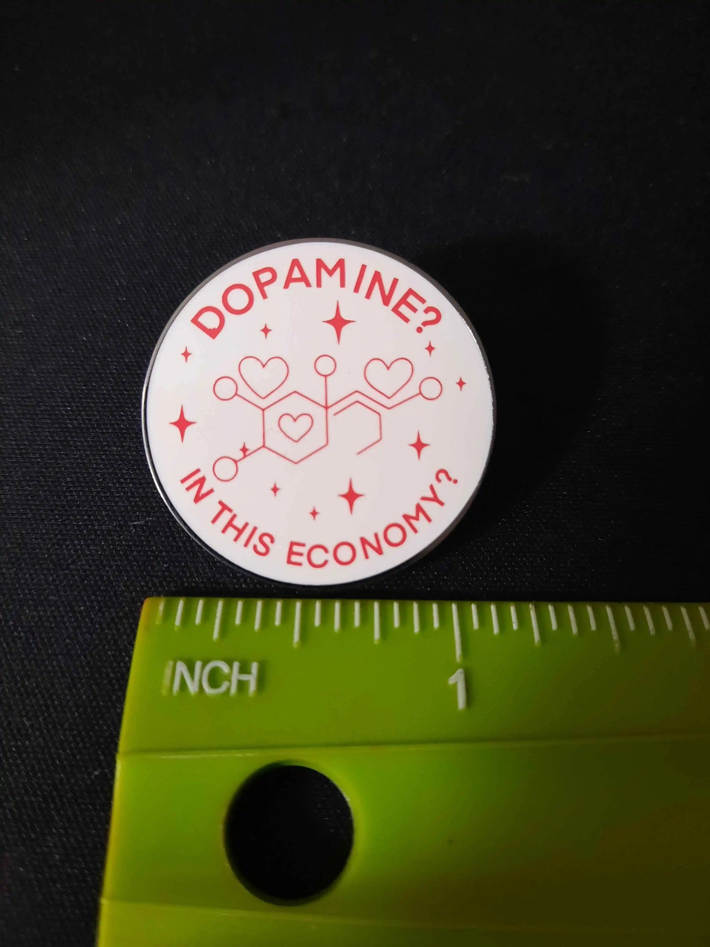 Customer photo - pin next to a ruler for scale