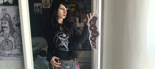 Sabbath Star long sleeve baby tee full outfit