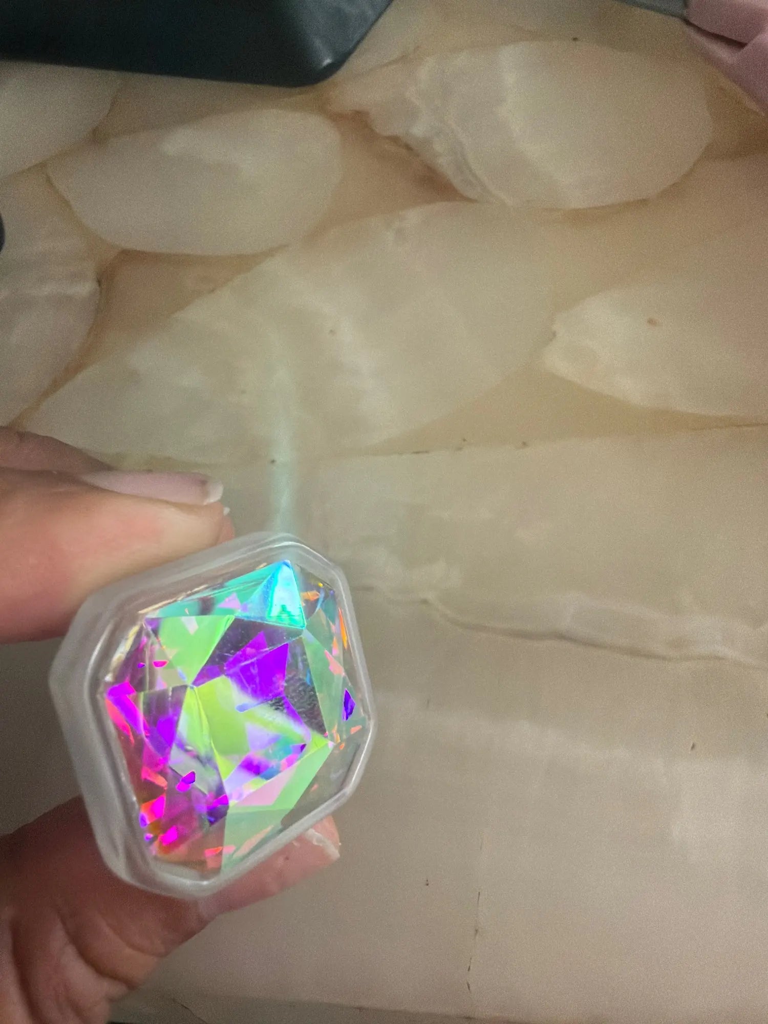 Customer photo - iridescent cocktail ring