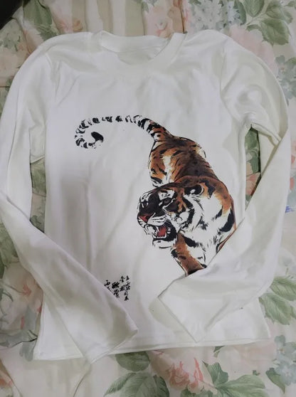 Full length view of the tiger print tee
