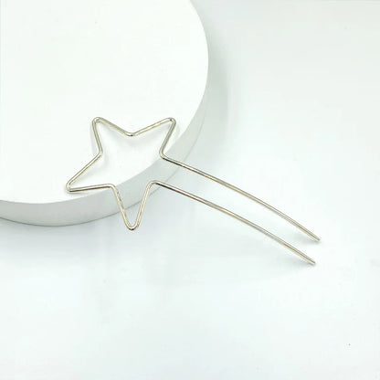 Polished Silver star hair stick