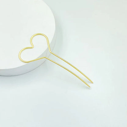 Matte Gold heart hair stick