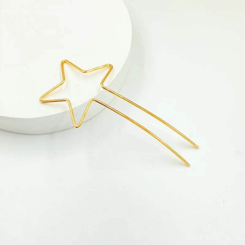 Polished Gold star hair stick