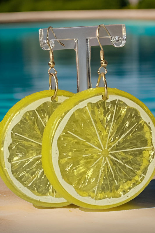 Lemon Fruit Citrus Slices Earrings