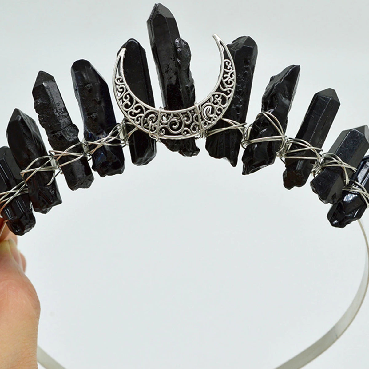 Black crystal moon crown
