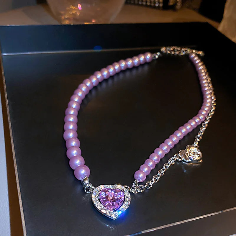 Close up of faceted crystal heart drop