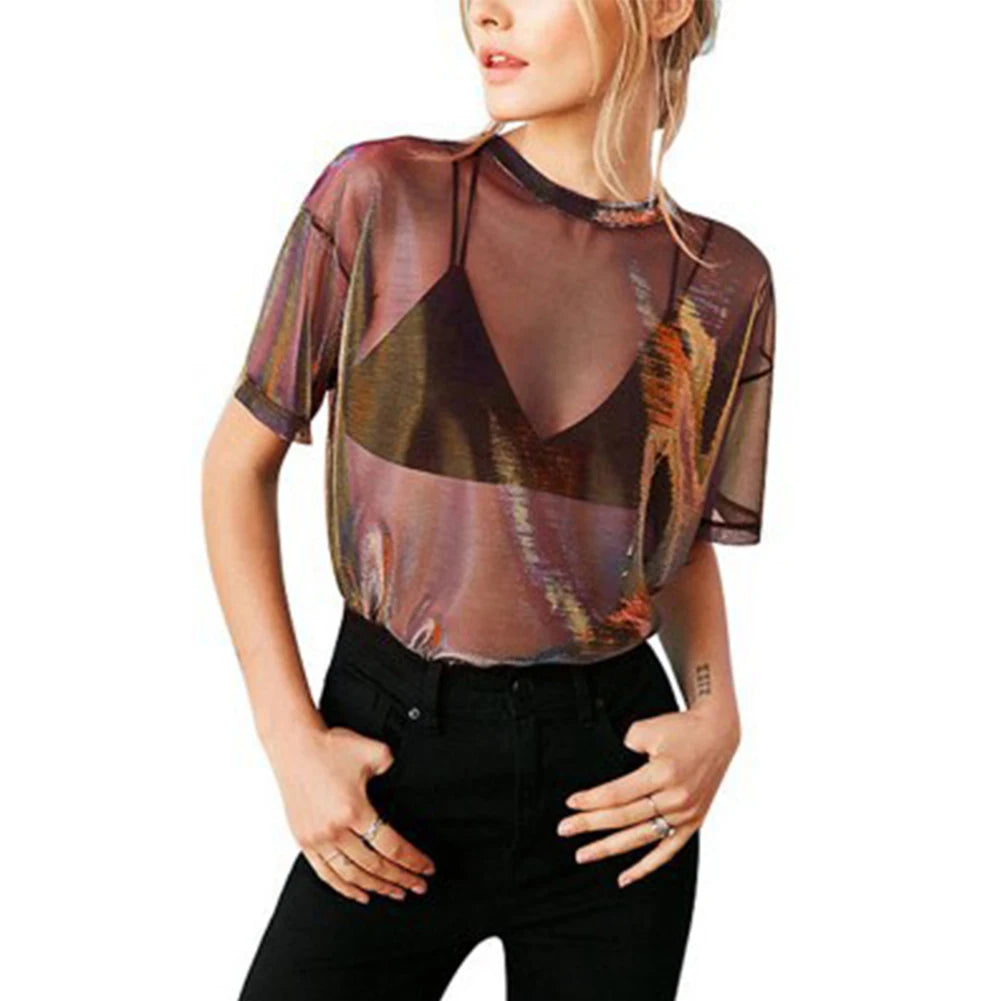 Ember sheer mesh tee