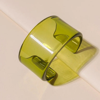 Olive Slime chunky resin cuff bracelet
