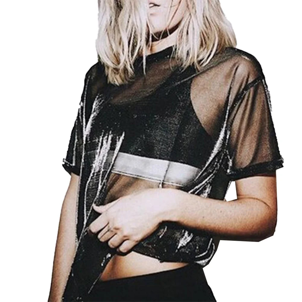 Blackout sheer mesh tee