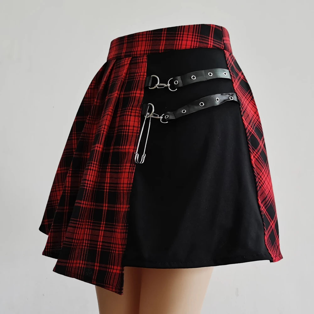 Riot Red Plaid harness strap and pin detail