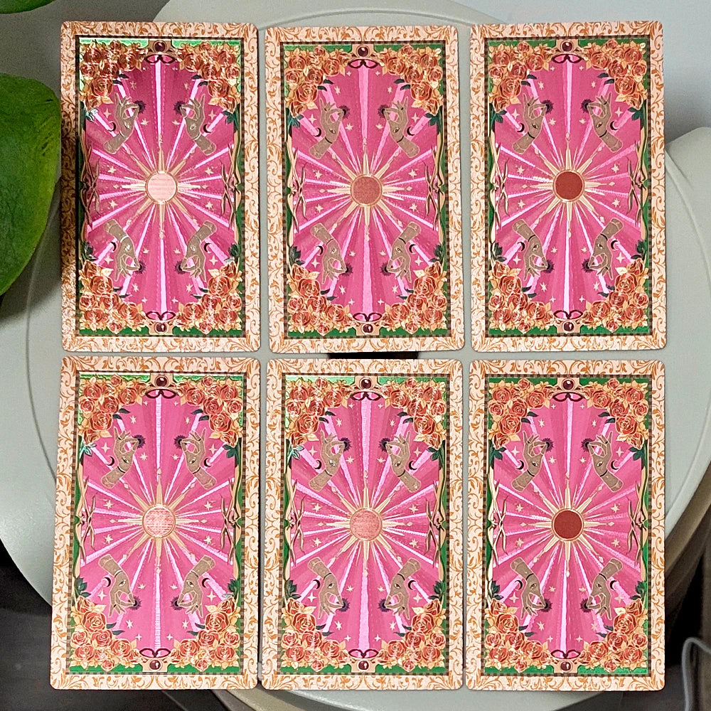 Rose gold foil card backs
