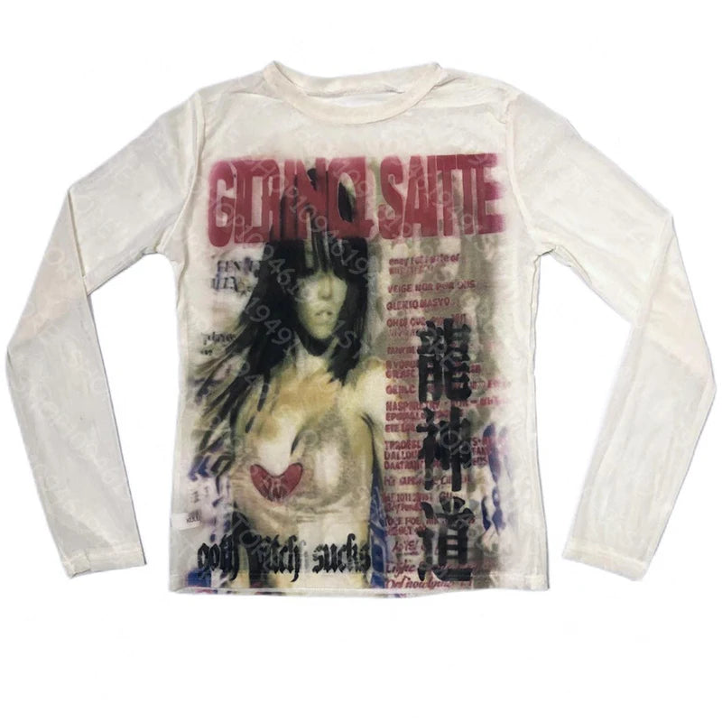 Grunge Saint long sleeve graphic tee front