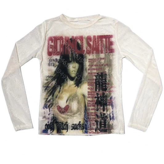Grunge Saint long sleeve graphic tee front