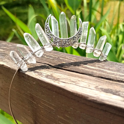 White crystal moon crown