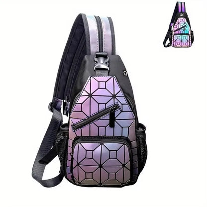 Style C luminous geometric sling bag