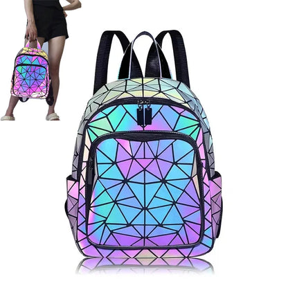 Prism Riot holographic geometric backpack front view