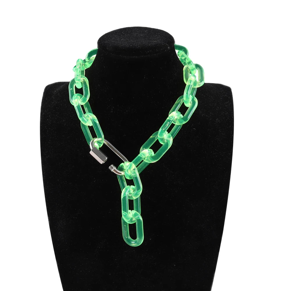 Emerald Jelly green acrylic chain