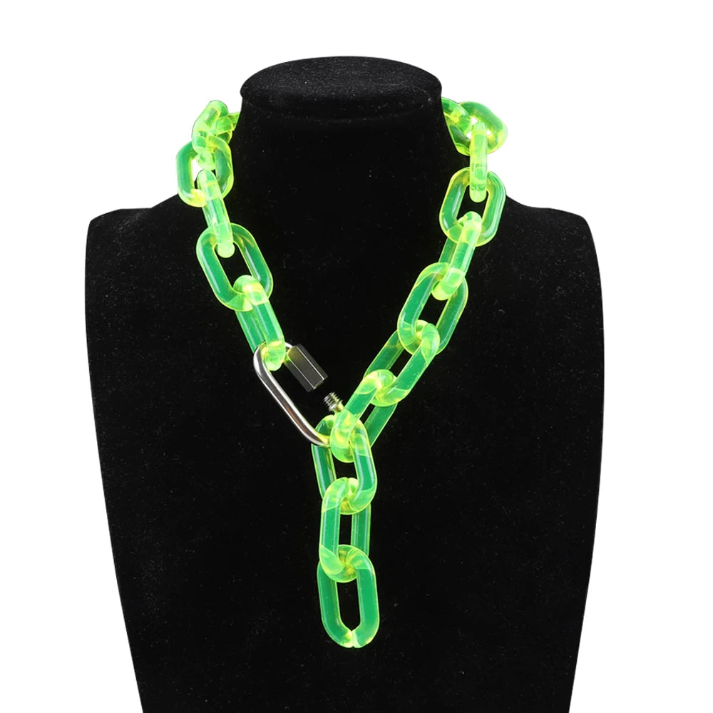 Slime Glow fluorescent green acrylic chain