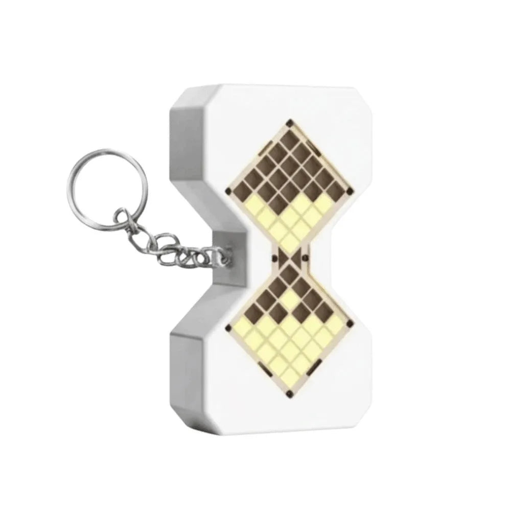White LED hourglass keychain product shot
