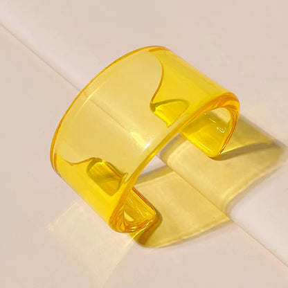 Acid Lemon chunky resin cuff bracelet