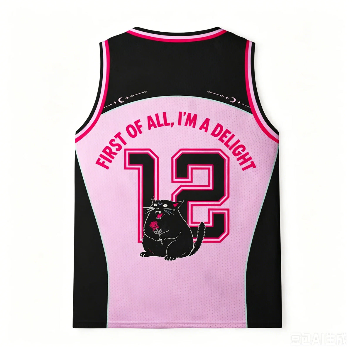 Delight Cat Pink jersey back with number 12