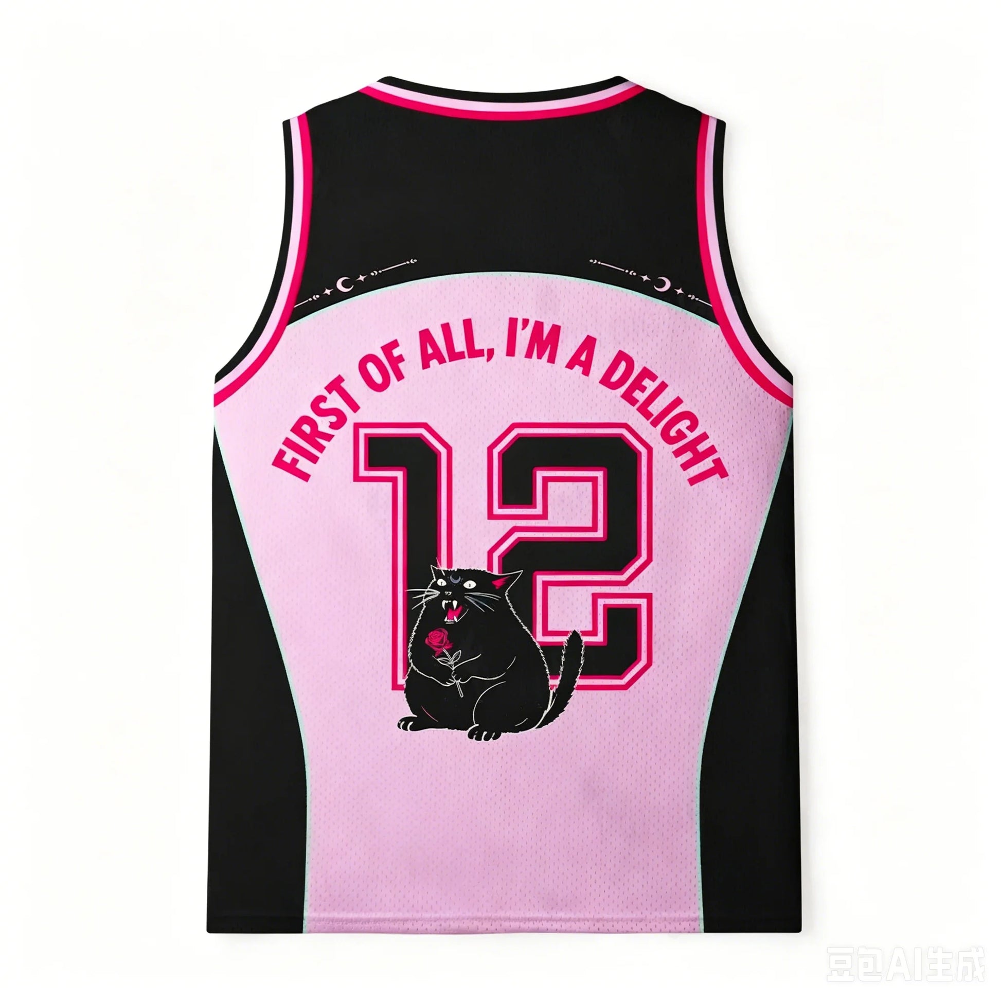 Delight Cat Pink jersey back with number 12