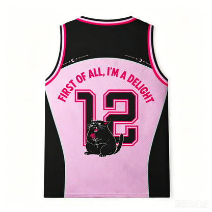 Delight Cat Pink jersey back with number 12