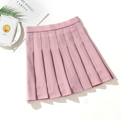 Dusty rose plain pleated mini skirt