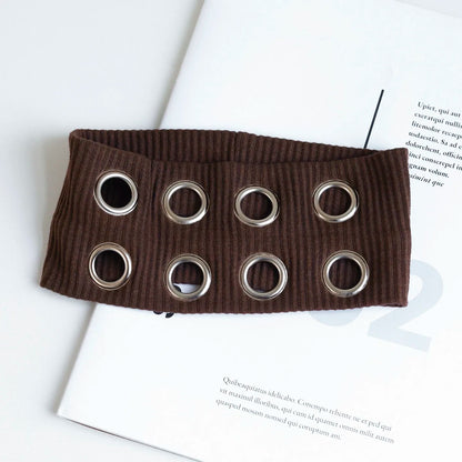Espresso grommet stretch headband
