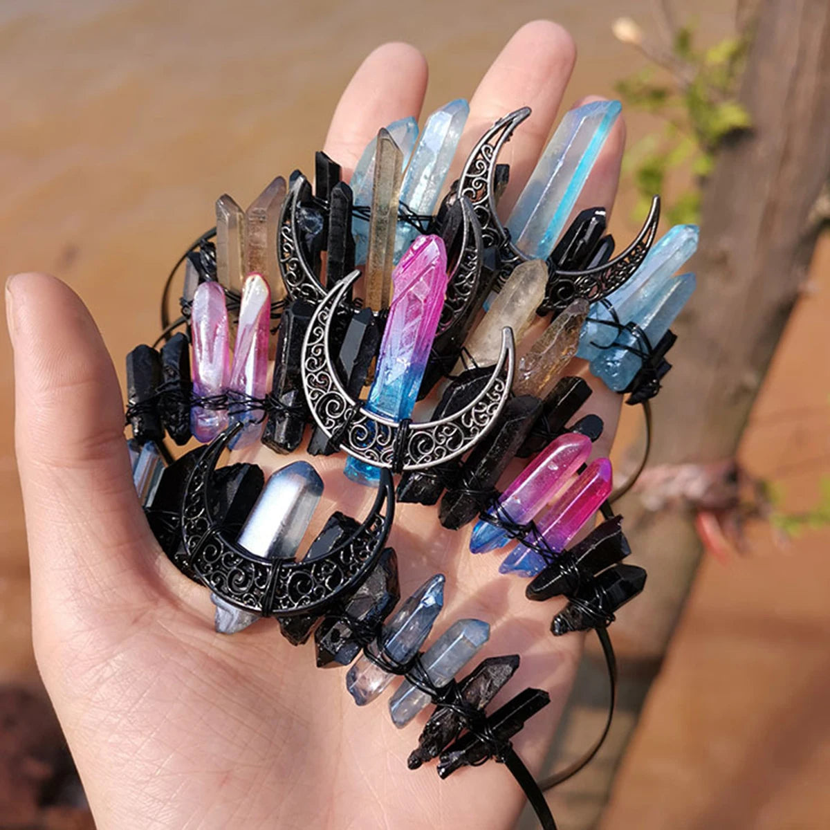 Raw crystal crown detail