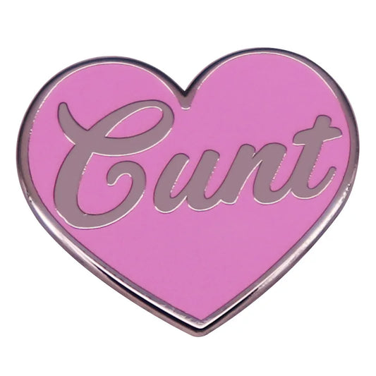 Cnt pink heart enamel pin