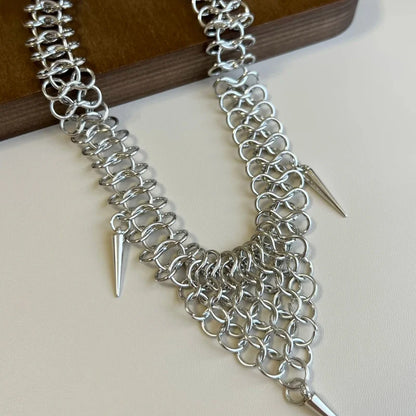 Chainmail mesh and spike close up