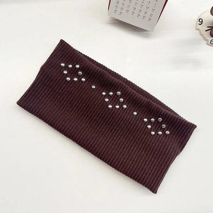 Studded Oxblood stretch knit headband