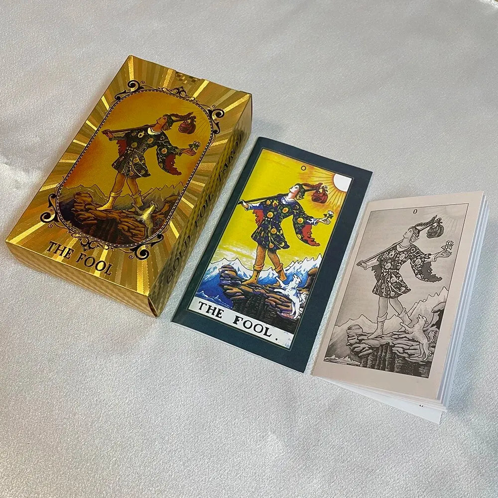 Golden Foil Tarot Cards - Bilingual English & Espanol