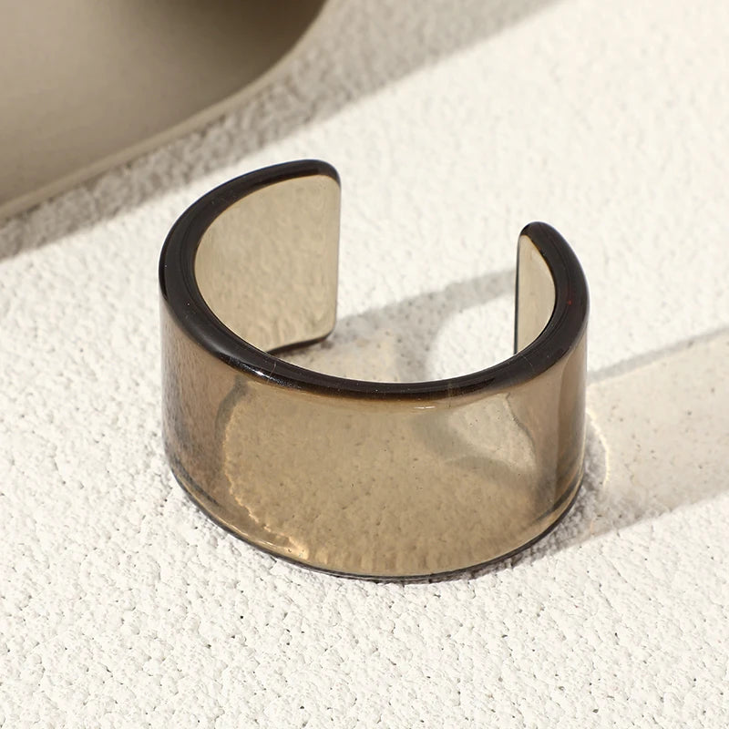 Smoke chunky resin cuff bracelet