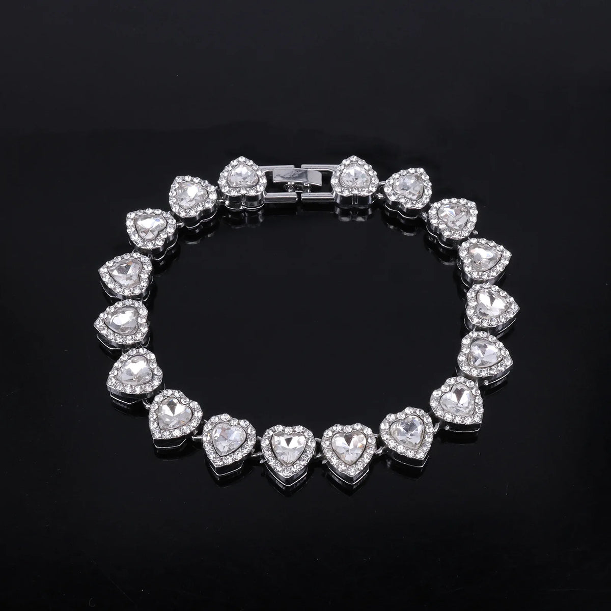 Chrome Ice heart tennis bracelet