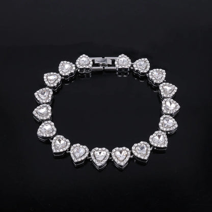 Chrome Ice heart tennis bracelet