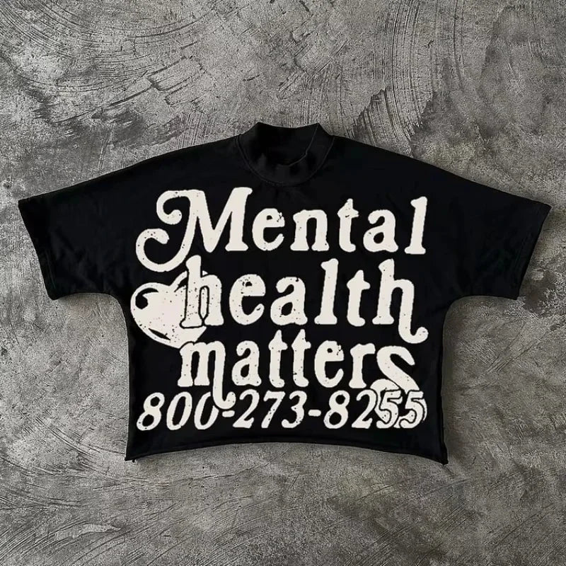 Black oversized graphic tee front