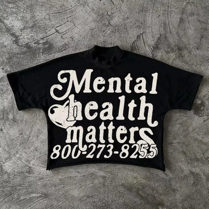 Black oversized graphic tee front