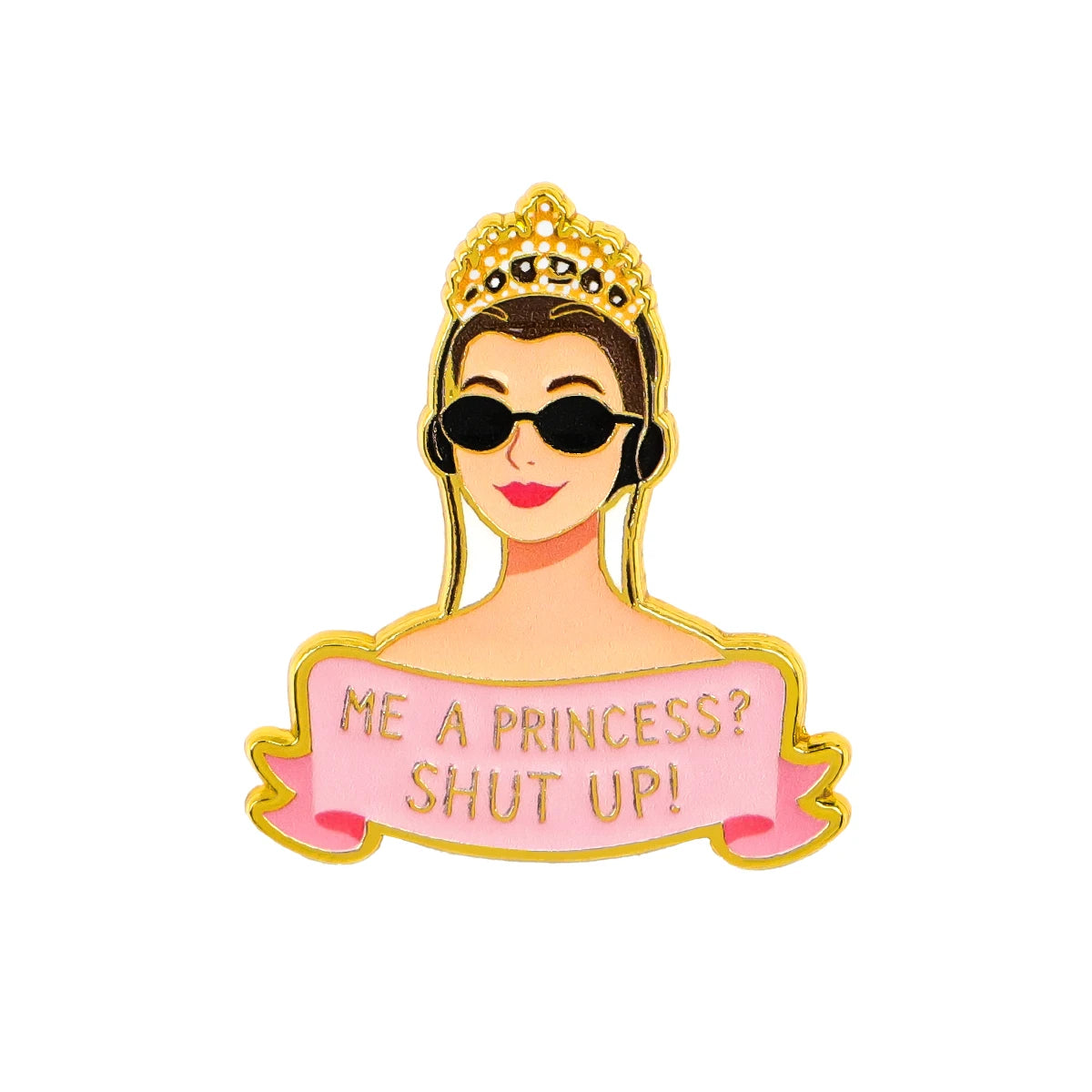 Enamel pin front view on white