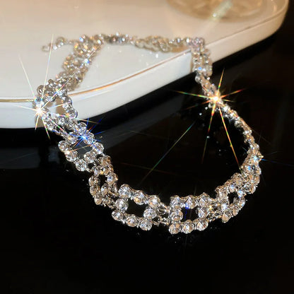 Chunky crystal link rhinestone choker